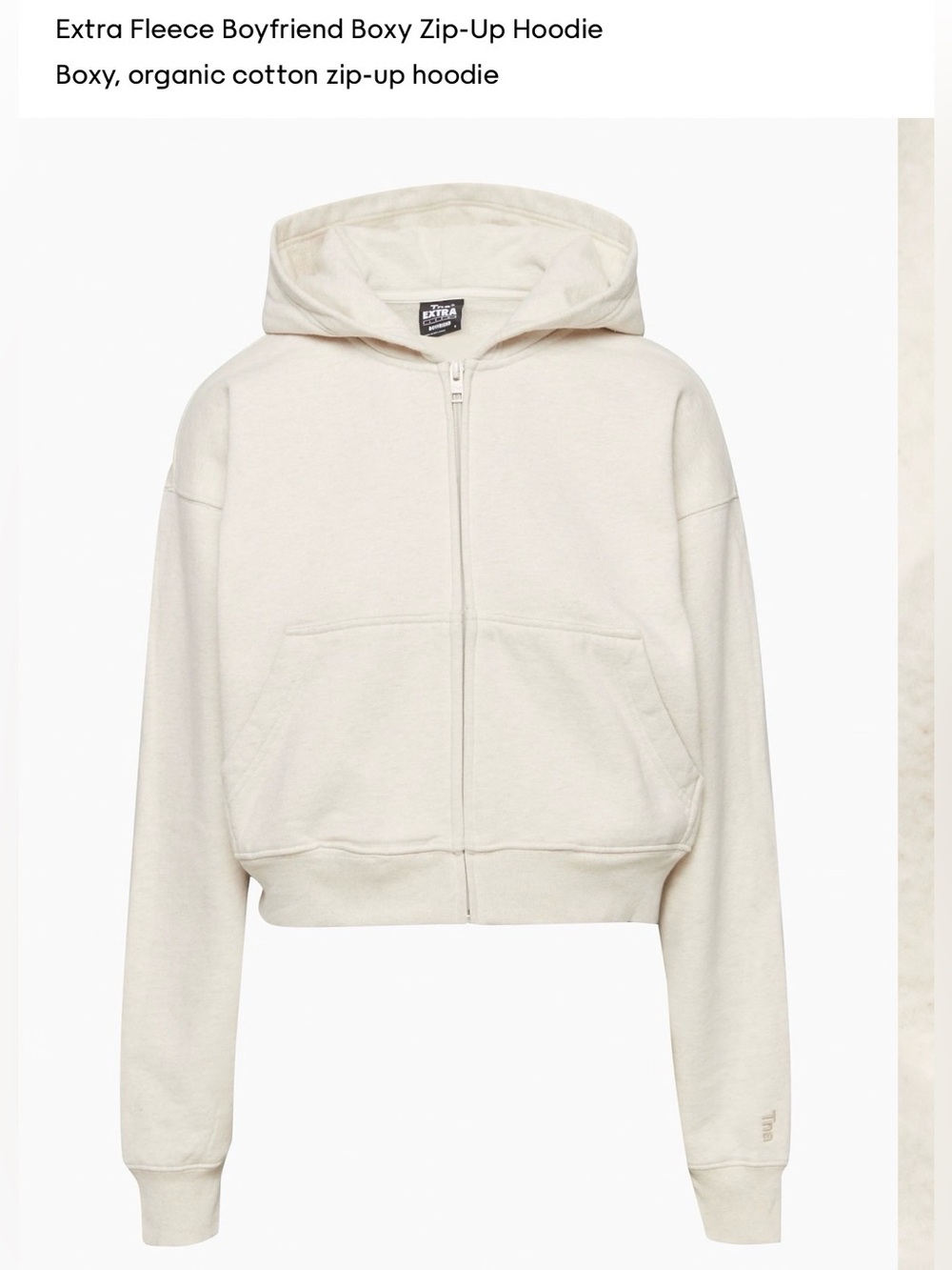 TNA Boyfriend Boxy Zip Hoodie